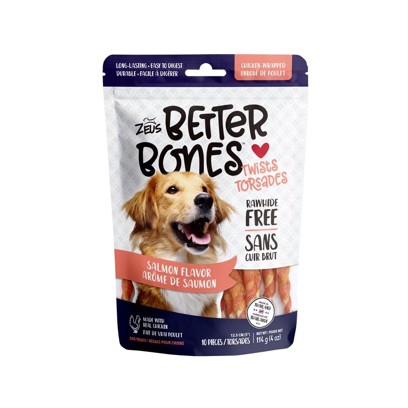 Zeus Better Bones - Salmon Flavor - Chicken-Wrapped Twists - 10 pack