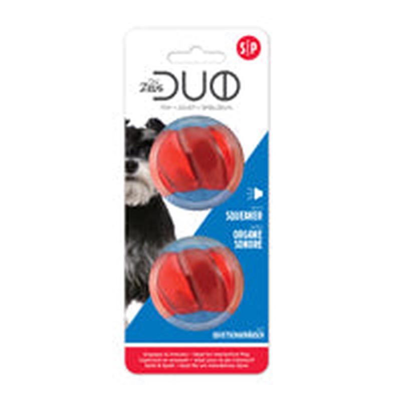 Zeus Duo Ball Dog Toy with Squeaker - Small - 2 pack - 5 cm (2 in)