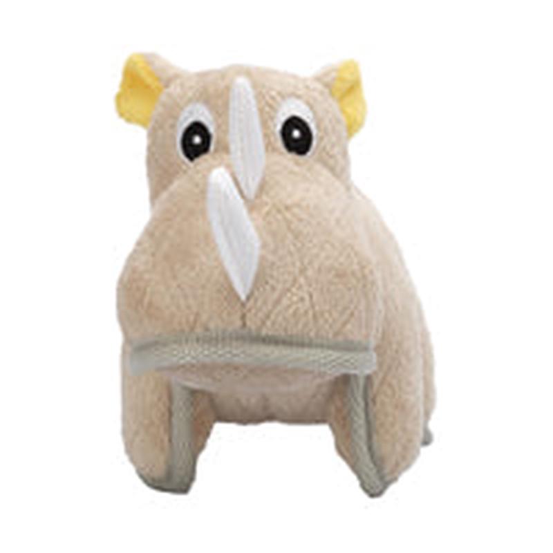 Zeus Safari Dog Toys - Beige Rhino - 15 cm (6 in)