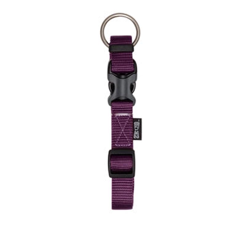 Zeus Adjustable Nylon Dog Collar - Royal Purple - Medium - 1.5 cm x 28 cm-40 cm (1-2in x 11in-16in)