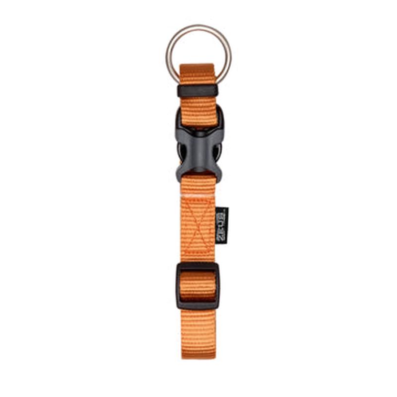 Zeus Adjustable Nylon Dog Collar - Tangerine - Small - 1 cm x 22 cm-30 cm (3-8in x 9in-12in)
