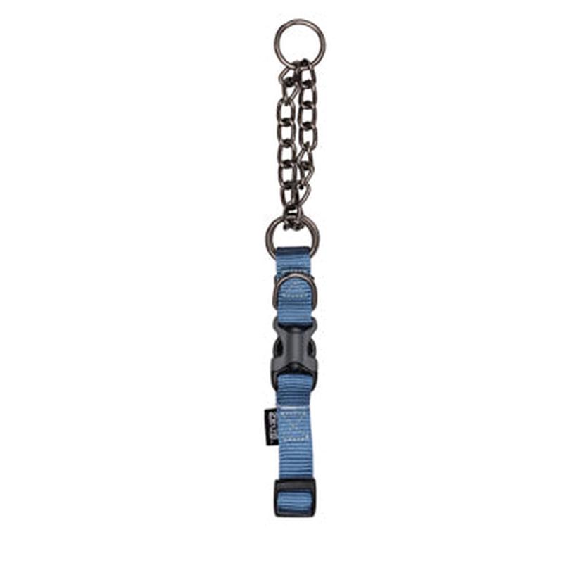 Zeus Martingale Dog Collar - Denim Blue - Large - 2 cm x 45 cm-55 cm (3-4in x 18in-22in)