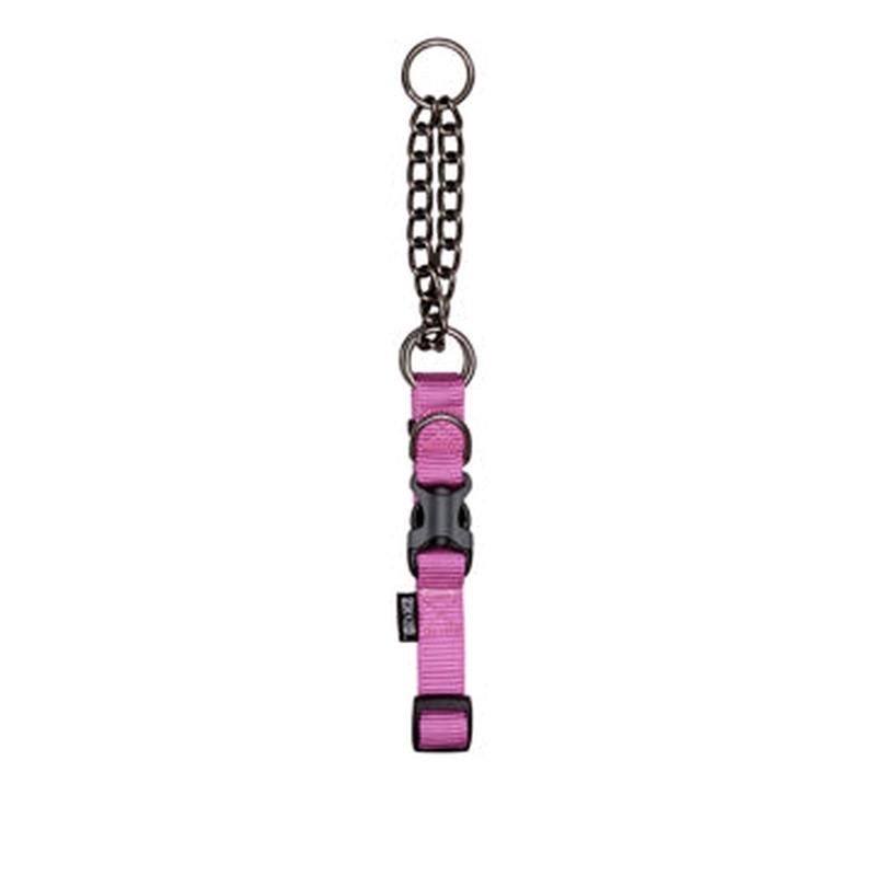 Zeus Martingale Dog Collar - Fuchsia - Medium - 1.5 cm x 38 cm-45 cm (1-2in x 15in-18in)