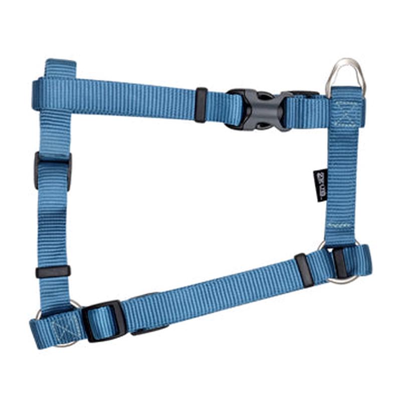 Zeus Nylon Dog Harness - Denim Blue - Large - 2 cm x 45-70 cm (3-4in x 18in-27in)