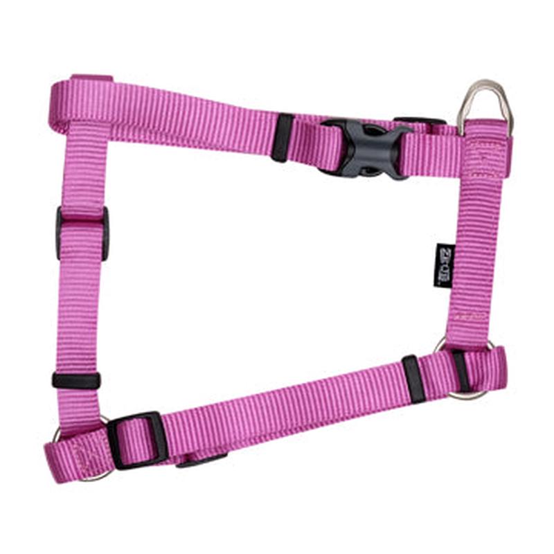 Zeus Nylon Dog Harness - Fuchsia - Large - 2 cm x 45-70 cm (3-4in x 18in-27in)