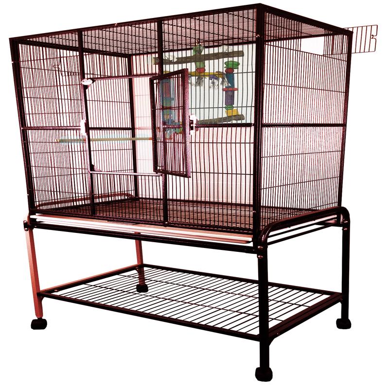 13221 Burgundy - 32"x21"x63" Flight Cage & Stand