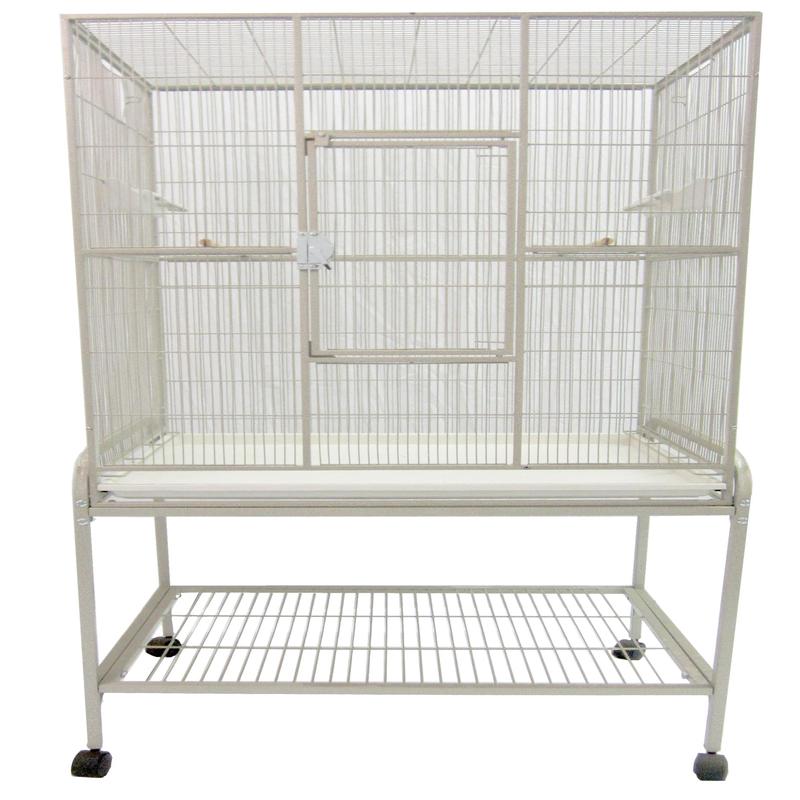 13221 White - 32"x21"x63" Flight Cage & Stand