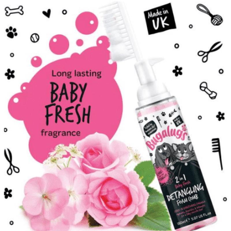 Bugalugs 2in1 Detangling Foam Comb Baby Fresh 150ml