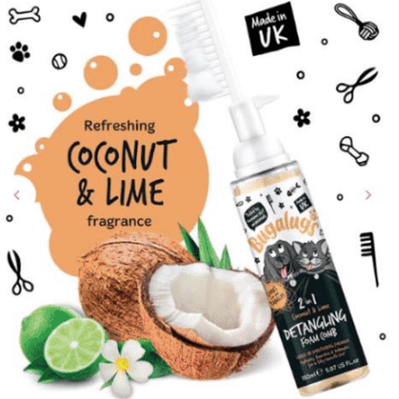 Bugalugs 2in1 Detangling Foam Comb Coconut & Lime 150ml