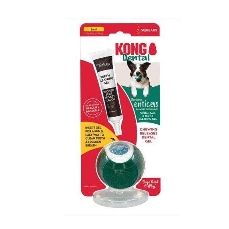 TropiClean - Enticer Dental Ball Kit - Smoked Beef Brisket Flavor Small
