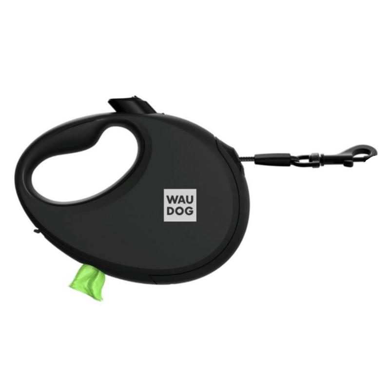 Waudog R-Leash Retractable Leash with Reflective Tape and Built-In Waste Bag Container 5m 20kg
