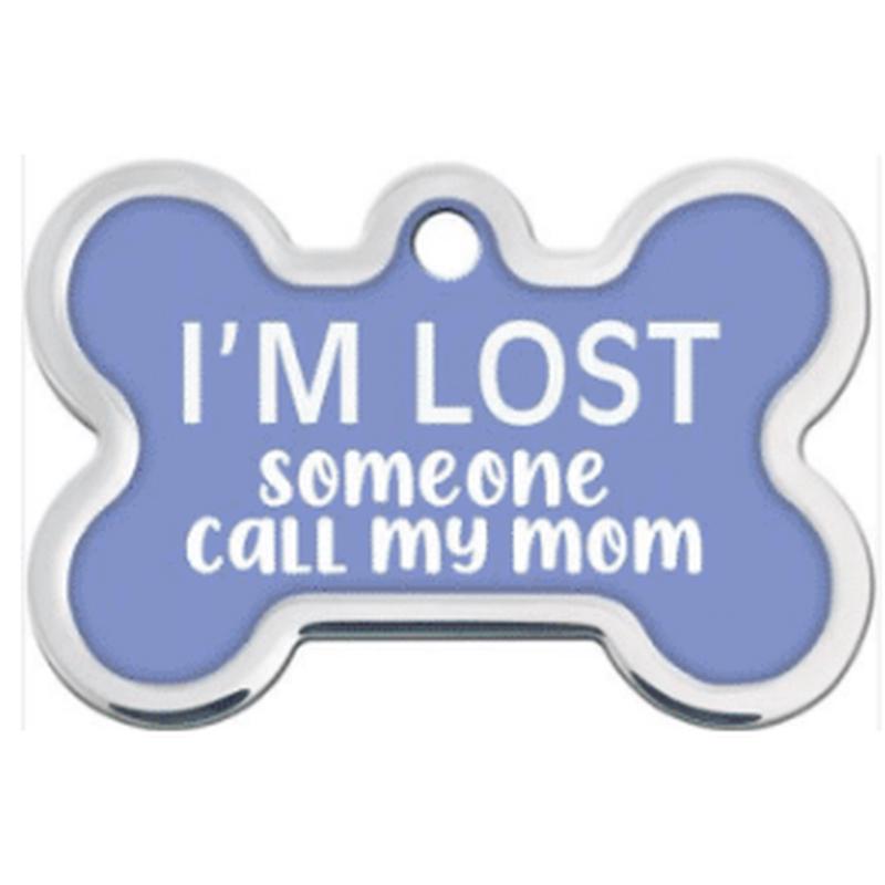 "I'm Lost, Call my Mom" Bone Dog Tag 3.8X2.4cm