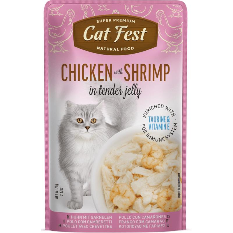 Cat Fest Chicken With Shrimp In Tender Jelly 70gr