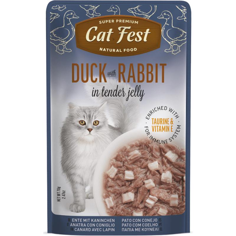 Cat Fest Duck With Rabbit In Tender Jelly 70gr