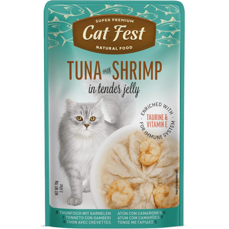 Cat Fest Tuna with Shrimp in Jelly 70gr