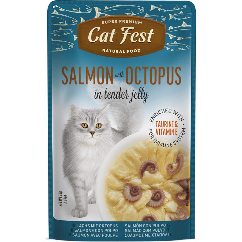 Cat Fest Salmon with Octopus in Jelly 70gr