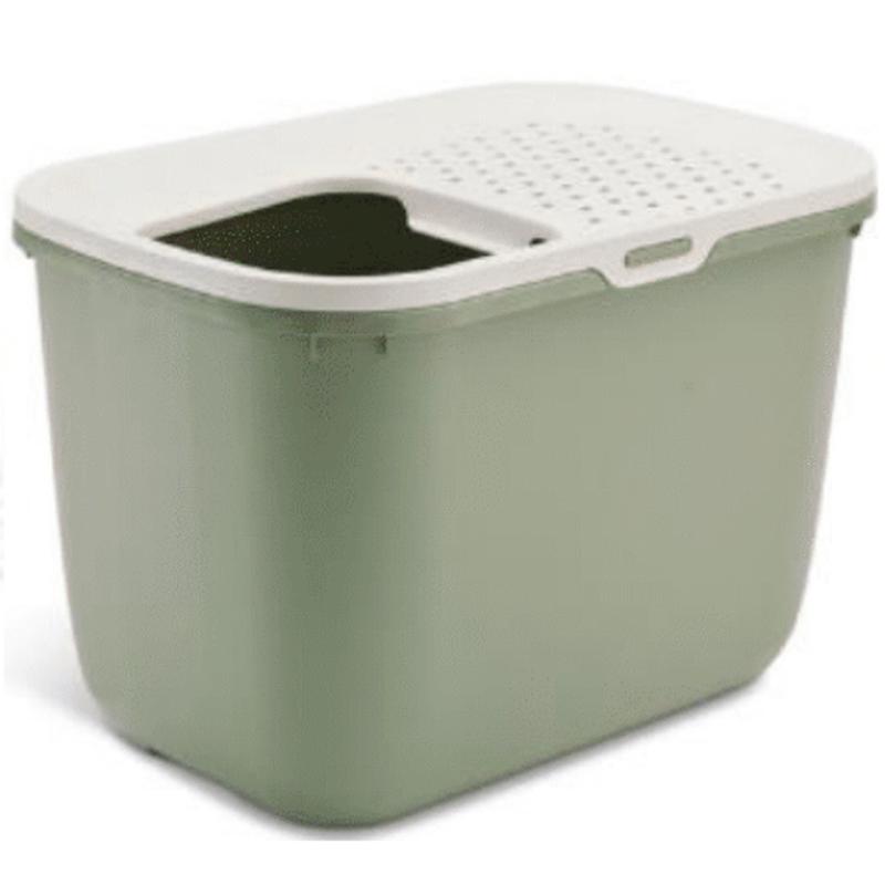Savic Hop In Litter Box White / Botanical Green 58.5x39x39.5cm