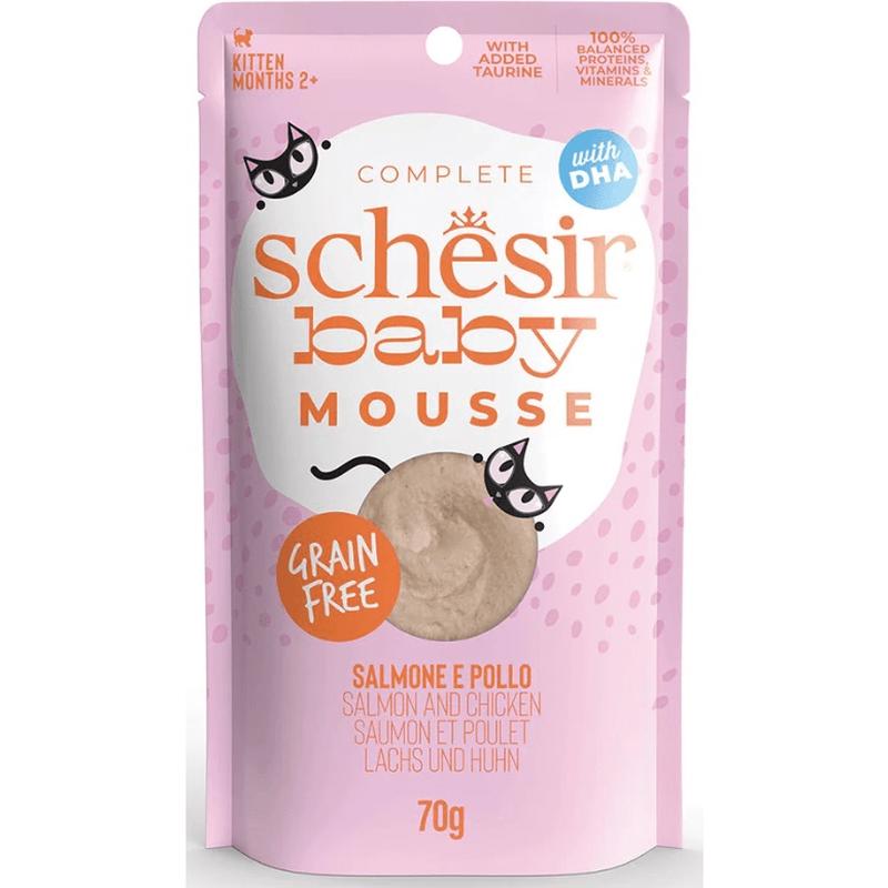 Schesir Cat Baby Kitten Salmon & Chicken Mousse Pouch 12x70gr