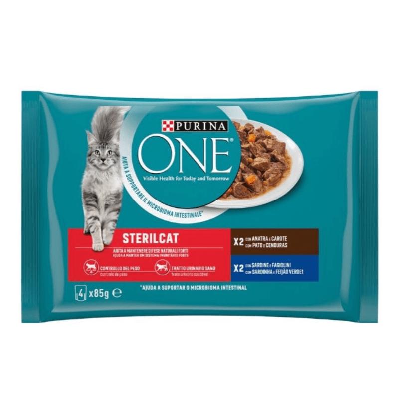 Purina One Sterilcat Food for Adult Neutered Cats with Duck & Sardines 4x85gr
