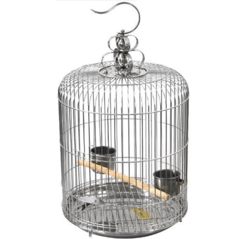 Round Stainless Steel Bird Cage D.36x58cm