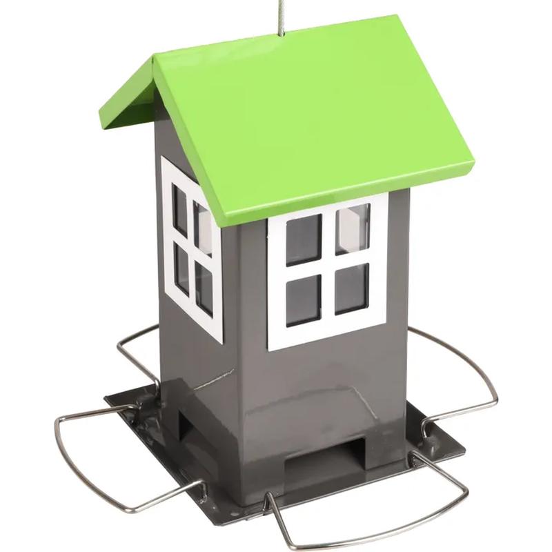 Silo Bird Table Seeds Rayan Metal Grey 12x12x19cm