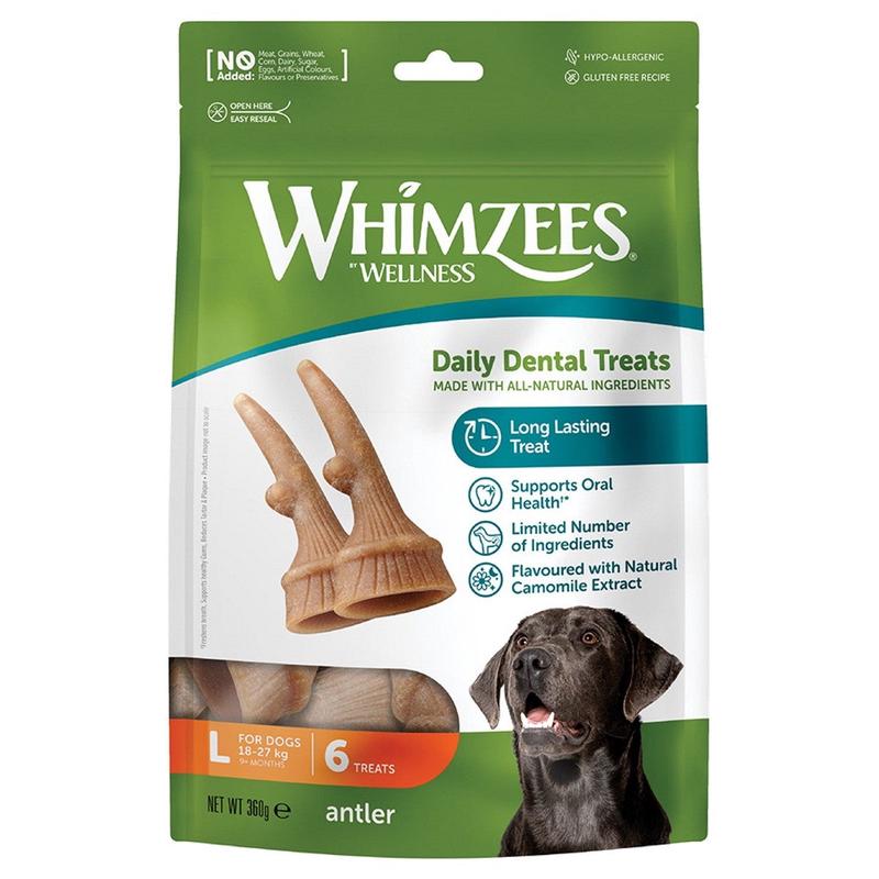 Whimzees Occupy Antler Natural Dental Chews for Dogs Small 24pcs