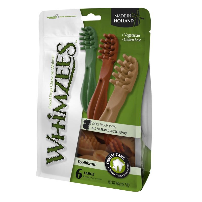 Whimzees Toothbrush Star Dog Dental Treats - Large 6pk