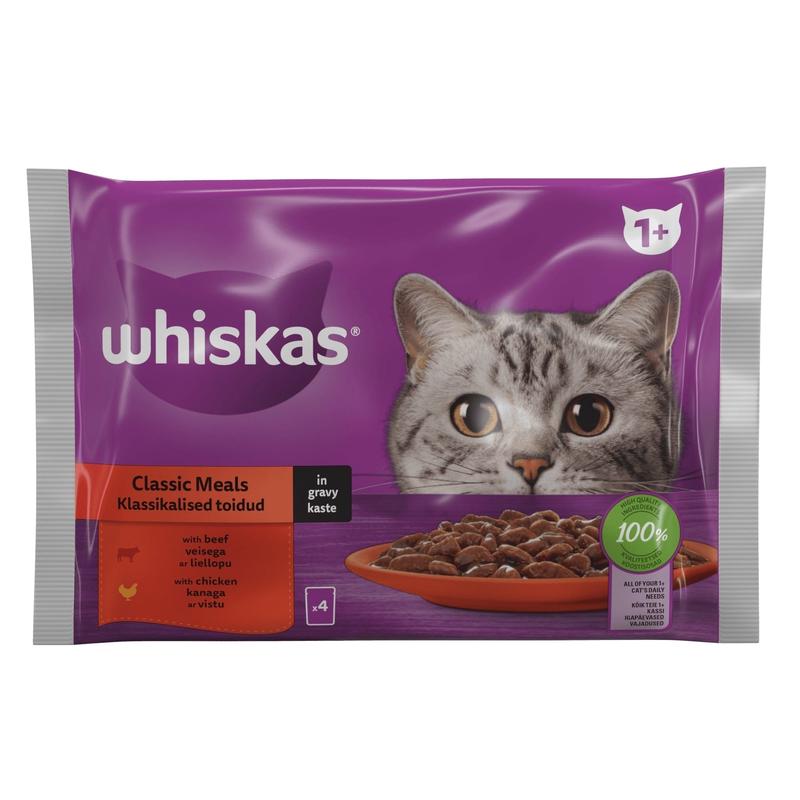 Whiskas Beef & Chicken In Gravy 4x85gr