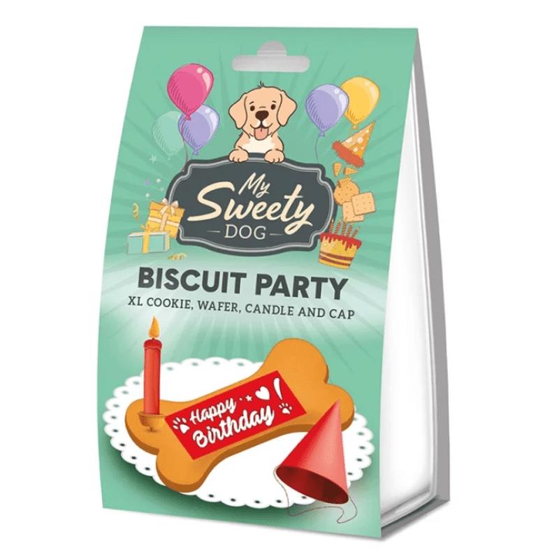Birthday Dogs XL Biscuit with Party Hat & Candle