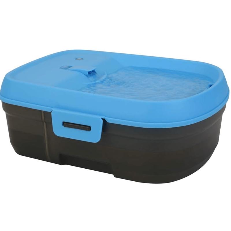 DH025 Cordless Battery Operated Pet Water Fountain, Cool Blue/Translucent Black