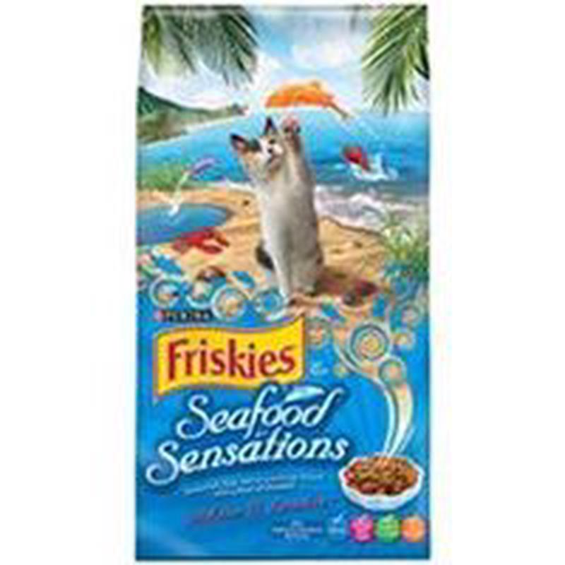 Purina Friskies Seafood Cat Food, Adult, Dry, 16 lb