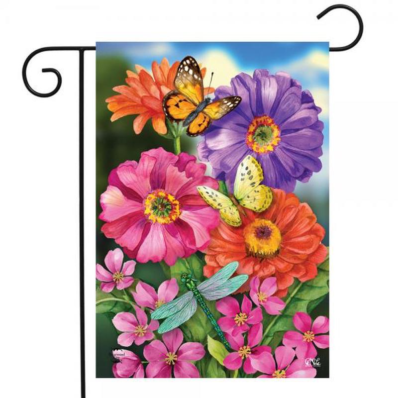 Zinnias Garden Flag