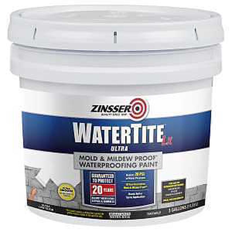 Zinsser Watertite-LX Waterproofing Paint, Liquid, White, 3 Gal