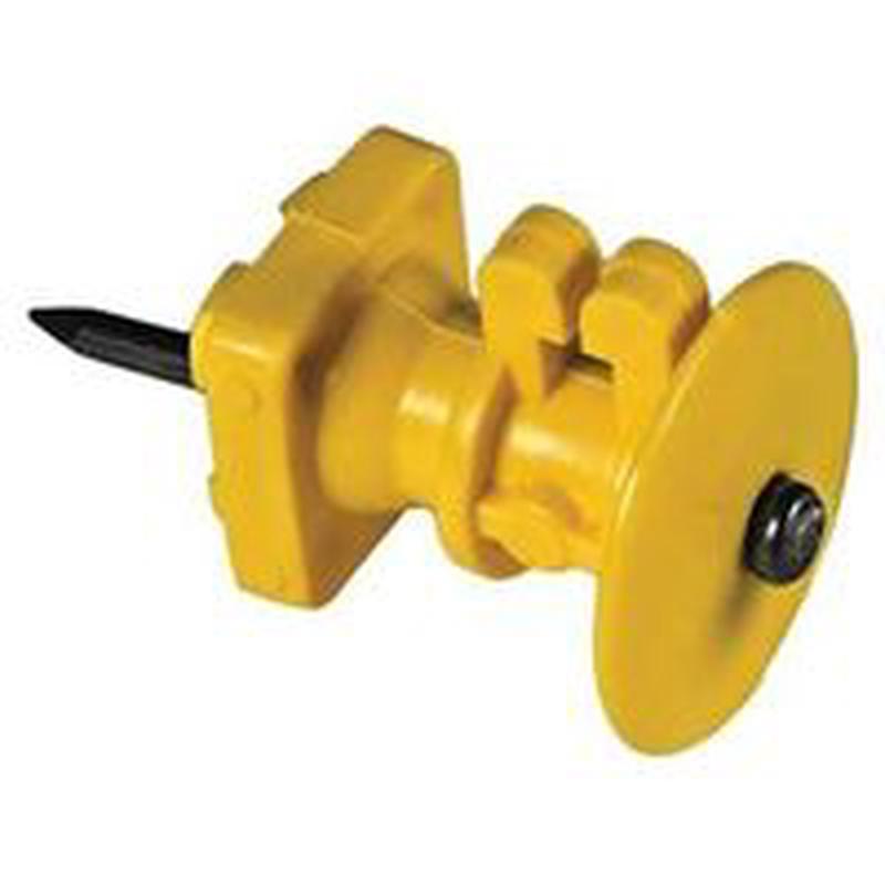Zareba IWKNY-Z Wood Post Knob Insulator, 9 to 22 Ga Fence Wire, Yellow
