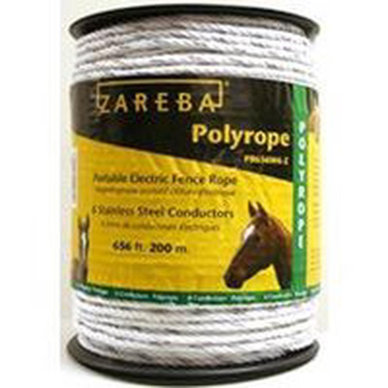 Zareba PR656W6-Z Polyrope, 656 ft L, 6-Strand, White
