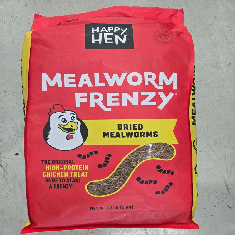 100% Mealworm Frenzy Treats for Chickens - 11LB Bag