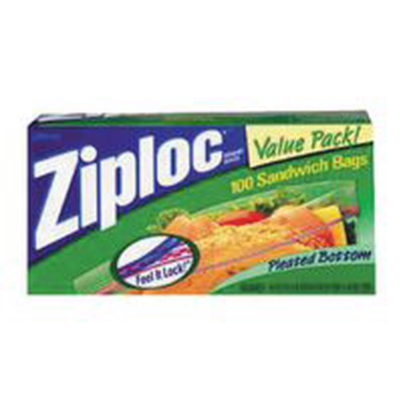 Ziploc 71147 Series Sandwich Bag, Zipper Closure, 5-7/8 in W, 6-1/2 in L, 90 Count
