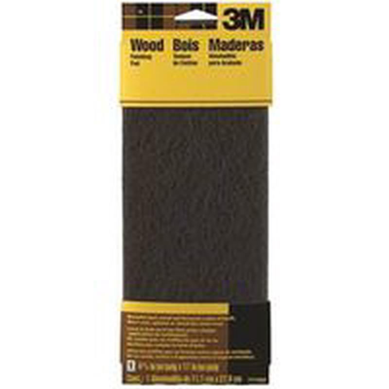 3M Stripping Pad, Gray, 11 in L, 4-3/8 in W, Medium Pad Sanding Wood Finish (7415)