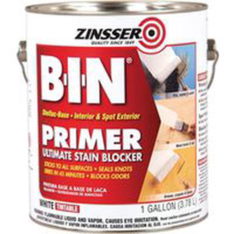 Zinsser 00901 Primer, Oil, Water Base, White, 1 Gal, Interior/Exterior Sealer