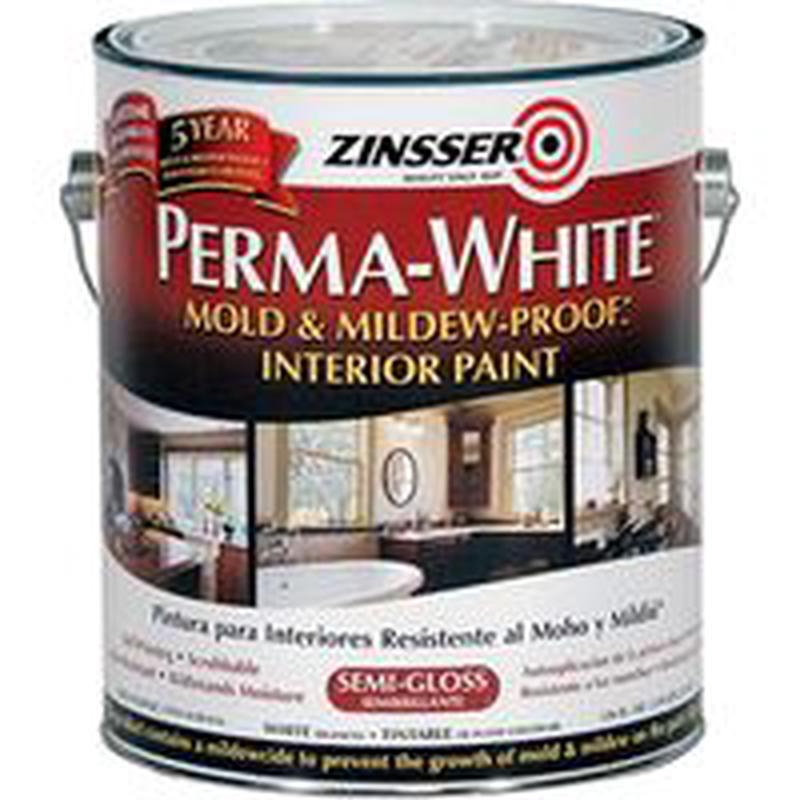 Zinsser 02761 Kitchen and Bath Paint, Semi-Gloss, White, 1 Gal, Water-Based, Mold & Mildew Resistant (2761)