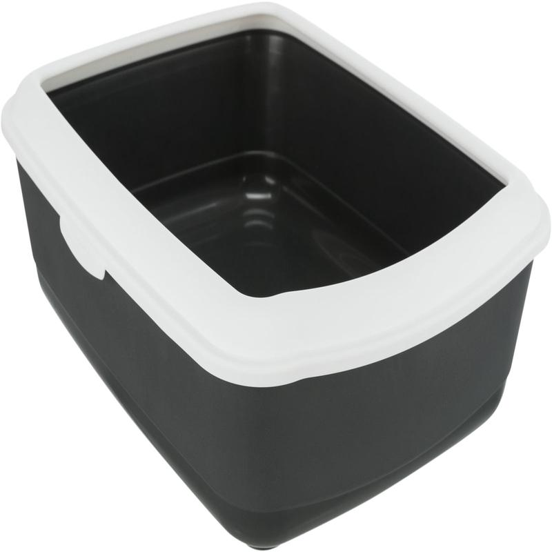 Trixie Classic cat litter tray, with rim, 37 x 15 x 47 cm, dark grey/white