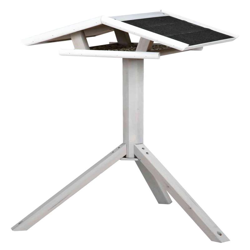 Trixie natura bird feeder with stand, 46 x 22 x 44 cm/1.15 m, grey/white