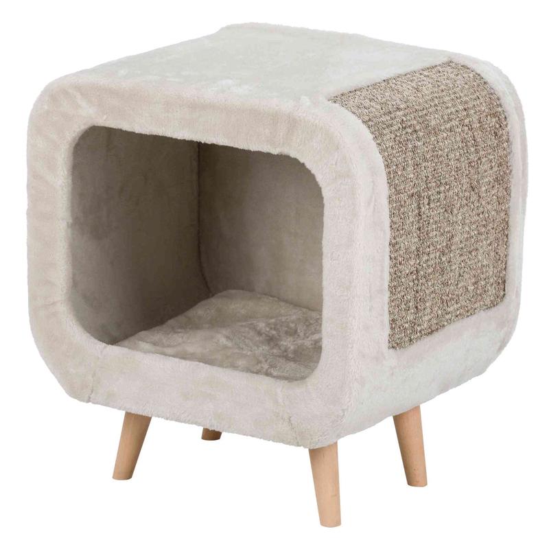 Trixie Alicia cuddly cave with beechwood feet, 48 x 48 x 38 cm, light grey/grey mottled