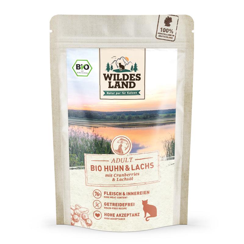Wildes Land Bio Chicken and Salmon with cranberries Pouches