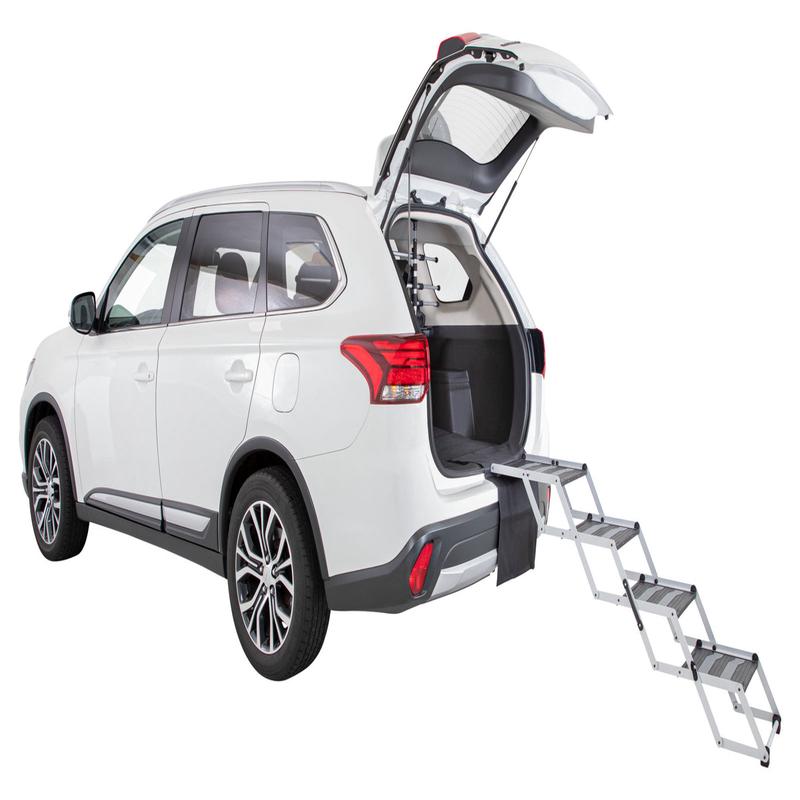 Trixie 4-step folding steps, aluminium/plastic/TPR, width: 37 cm/height: up to 70 cm/depth: up to 160 cm