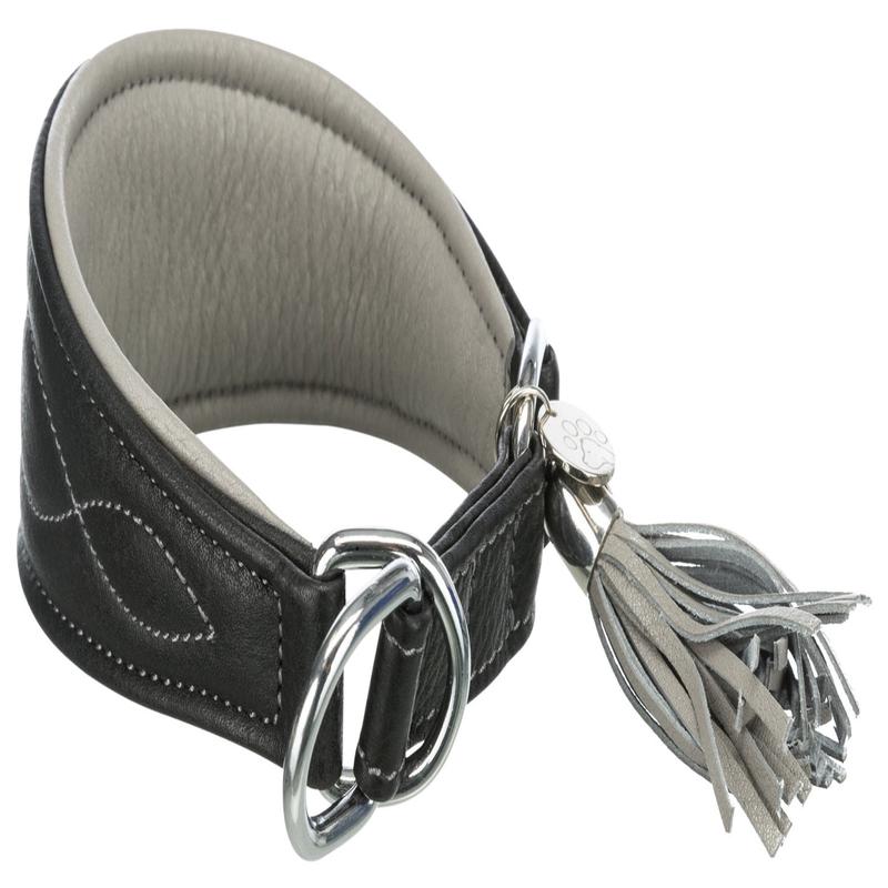 Trixie Active Comfort collar for greyhounds, XS??S: 24??31 cm/50 mm, black/grey