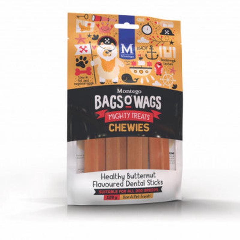 DOG TREATS DENTAL STICKS BAGS O WAGS MONTEGO