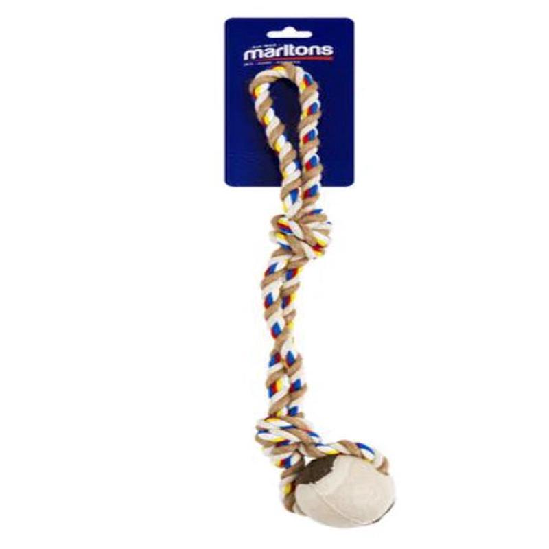 TOY ROPE KNOTS WITH BALL 43CM MARLTONS
