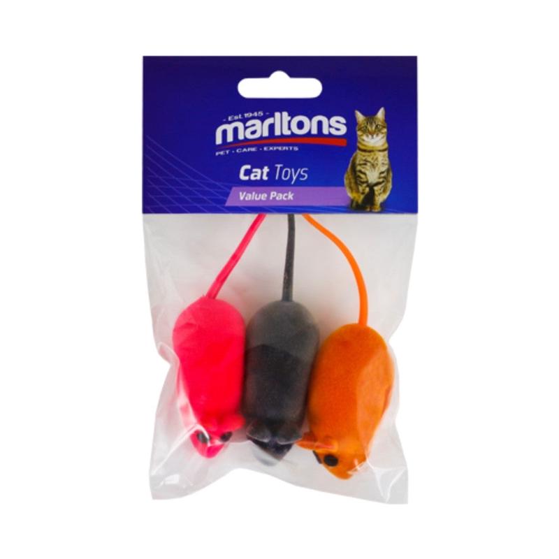 TOY SQUEAKY MOUSE PVC 3PCE 6CM MARLTONS