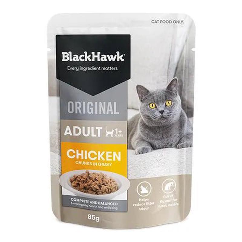 Black Hawk Wet Cat Food Adult Chicken Gravy 85g